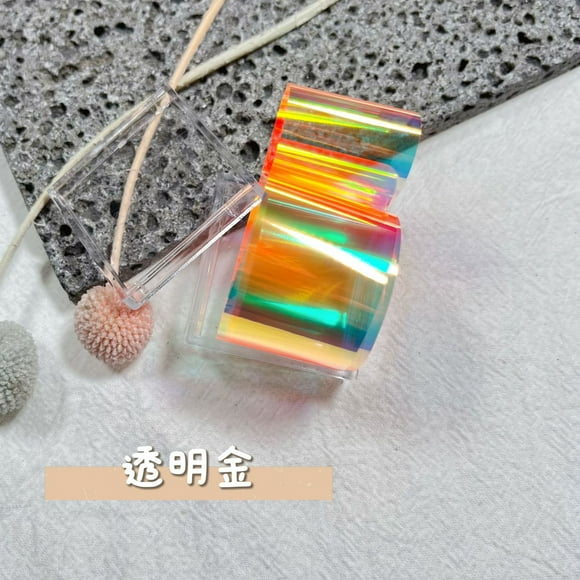 Glass Paper Nail Design Sticker Shinning Reflective Mirror Design Broken Glass Nail Design Stickers Iridescent Glass Paper Nail Decal