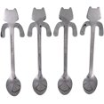 thumbnail image 3 of Cuchara de café para gatos, cuchara colgante de acero inoxidable para agitar bebidas, mezclar mermelada de batido, juego de 4 Ormromra CPB-US-WZY64, 3 of 5