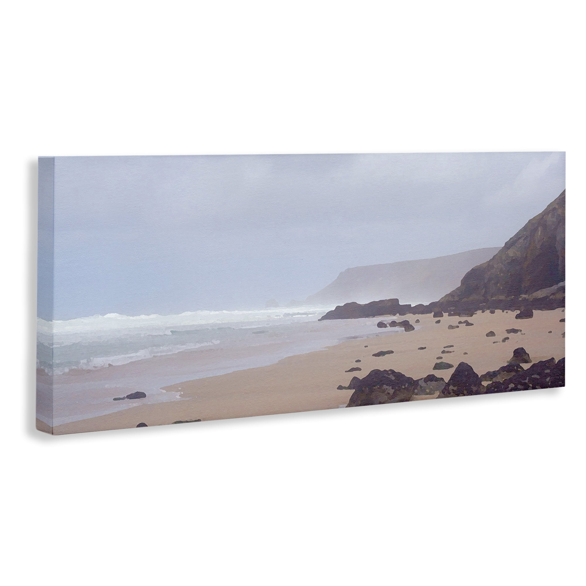 Stupell Industries Sea Mists View Landscape Photography Gallery Wrapped Canvas Art Print Wall Art, 30 x 13