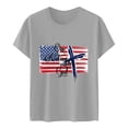 thumbnail image 3 of Débardeurs d'Été Grande Taille pour Femmes Hauts d'Été pour Femmes Imprimé Fête de l'Indépendance Vacances Manches Courtes Col Rond Décontracté Coupe Ample T-Shirts Graphiques Col en V T-Shirt Femme en Liquidation, 3 of 4