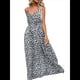 thumbnail image 1 of Vestido Bohemio Midi de Verano para Mujer, Informal, Floral, con Tirantes Finos y Cordones, Vestido Fluido S, 1 of 10