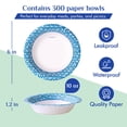 thumbnail image 3 of Bowls de papel MUCHII de 10 oz, 6" impresos, resistentes al remojo, paquete de 300, 3 of 7