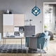 thumbnail image 2 of Lámpara colgante moderna con forma de cubo, lámpara de techo de metal de estilo geométrico, lámpara de techo E27 para dormitorio, sala de estar, restaurante, 16 cm, azul, 2 of 5
