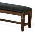 thumbnail image 4 of Flint Bench, Dark Gray Faux Leather, Dark Brown Mahogany, 56 Inch, 4 of 7