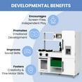 thumbnail image 3 of Delta Children Deluxe Modern Kitchen - Wooden Toy Kitchen Playset with Realistic Knobs that Turn/Click, Oven, Sink and Fridge/Freezer with Ice Maker, White, 3 of 25