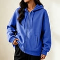 thumbnail image 7 of Zip Up Jackets for Women Fall Fashion Hoodie Sport Casual Long Sleeve Hooded Crop Sweatshirt Coat with Pocket (2XL, Blue), 7 of 7