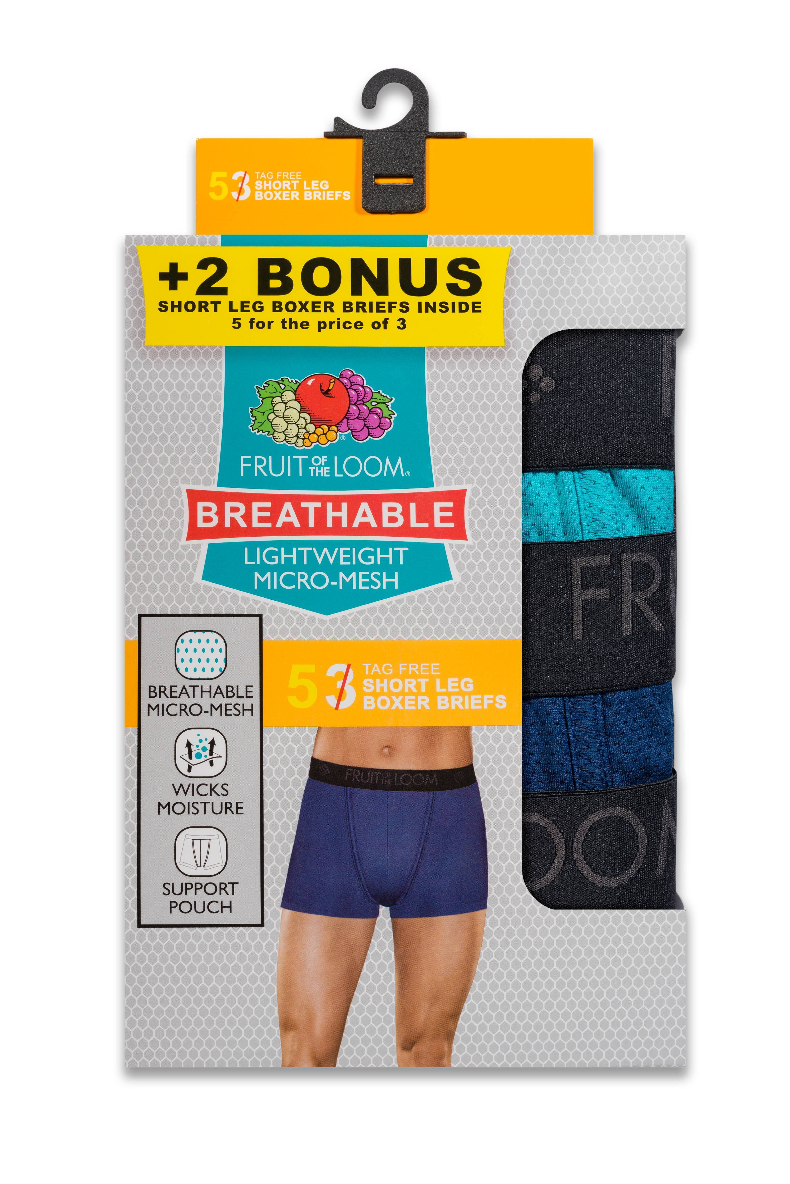 fruit of the loom short leg boxer briefs breathable