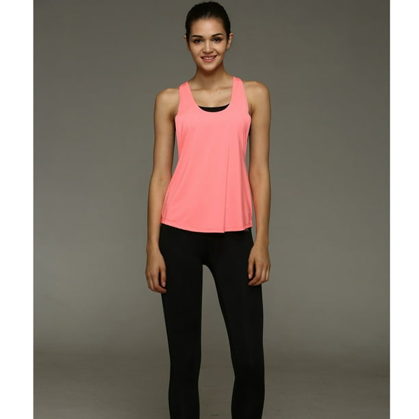 Pixnor Women Loose Low V Neck Racerback Sport Tank Top