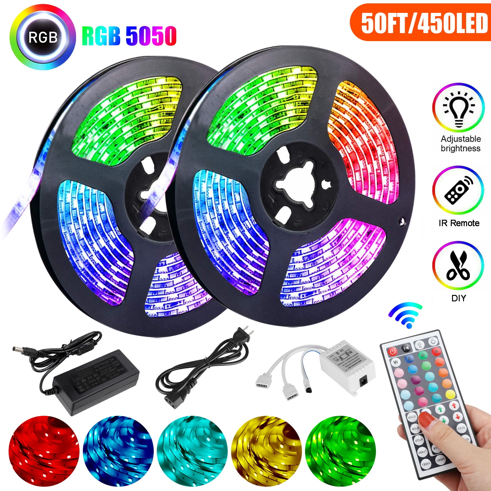 LED Strip Lights USB 1-5M White 5050 RGB Colour Changing Tape TV Lighting Cabine 