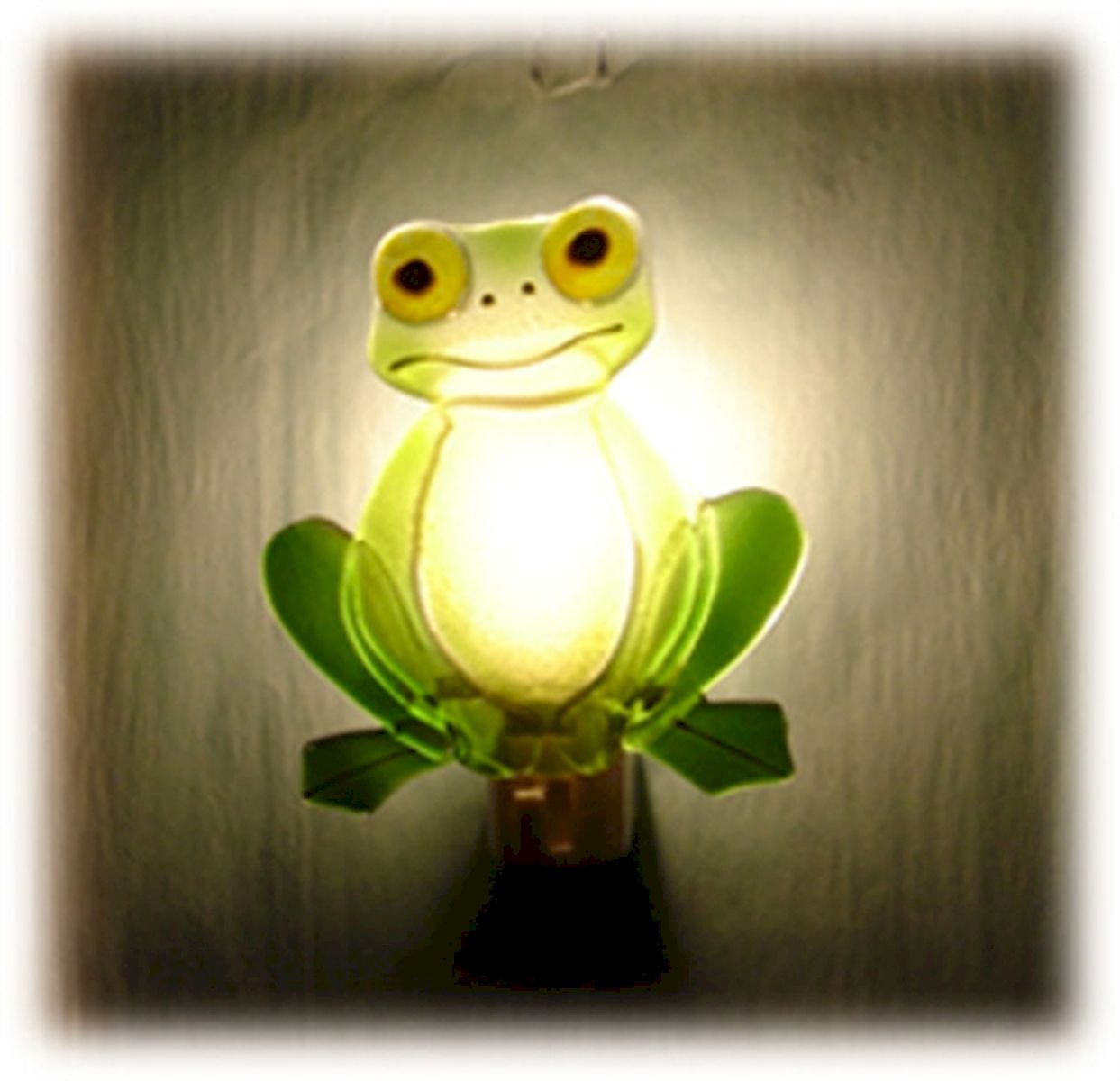 Green Frog Glass Night Light