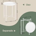 thumbnail image 4 of Mesa Lateral FurnitureR Mesa de Centro Blanca con Bandeja Auxiliar Metal Moderno, 4 of 8