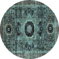 thumbnail image 1 of Ahgly Company Indoor Round Abstract Light Blue Modern Area Rugs, 7' Round, 1 of 4