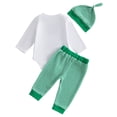 thumbnail image 5 of Leey-World St Patricks Day Baby Boy Outfit First St Patricks Day Romper and Shamrock Pants Set with Hat 3Pcs Spring Clothes|White,6-12 Months, 5 of 9
