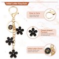 thumbnail image 3 of Uxcell Initial Letter Keychain, Cute Flower Keychain A Letter Charm for Women Girls (Black, Pack of 1), 3 of 7