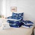 thumbnail image 6 of Manfei Chic Snowflakes Bedding Comforter Set 7-Piece, Merry Xmas Christmas Queen Bedding Sets, Blue White Queen Sheet Sets, Breathable Home Decor, 6 of 8