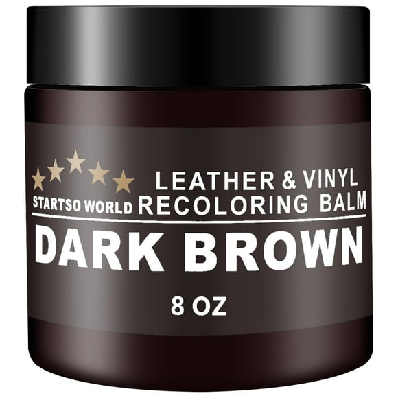 STARTSO WORLD Leather Recoloring Balm, Dark Brown Leather Repair Kit for Furniture, Leather Dye, Leather Color Restorer for Couches, Leather Couch Paint | Repair, Restore Faded & Scratched Leather