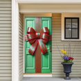 thumbnail image 6 of Christmas Door Cover 71x35 Inch Red Green Gift Wrap Banner, Elegant Holiday Door Hanging for Front Porch, Indoor Outdoor Winter Party Backdrop Merry Xmas Decoration Use (Green), 6 of 6