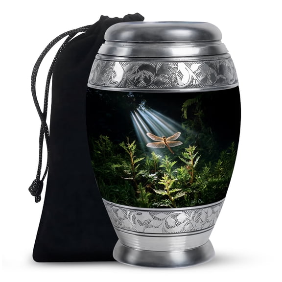 YATHABHISA Dragonfly Urn for Ashes, Large Urns for Human Ash, Funeral & Burial Cremation for Adult, Decorative Gift for Father, 10 Inch