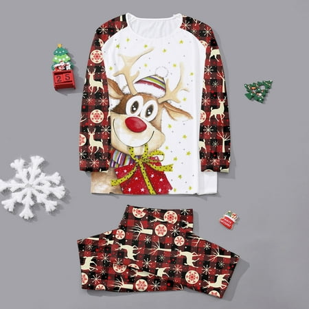 

Christmas Pajamas For Family Women Mom Clothes Cute Cartoon Prints Long Sleeve Tops Pants Matching Christmas Pjs For Family