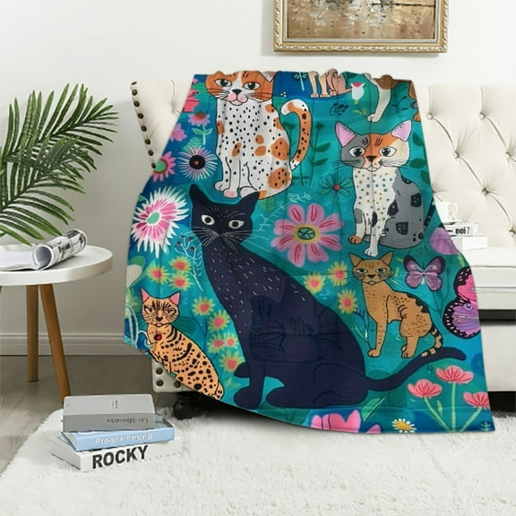 Qinduosi Cat Gifts Blanket " Bed Throw Blanket Soft Lightweight Cozy Warm Blankets for Kids Teens Men Women