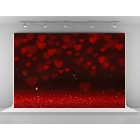 Image of GreenDecor 7x5ft Valentine s Day Photography Backdrops Red Glitter Backgrounds Bokeh Love Backdrop Shooting