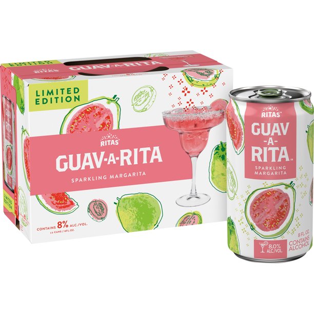 Ritas Guav A Rita Malt Beverage 12 Pack 8 Fl Oz Cans 8 0 Alc Vol 8 Abv Walmart Com Walmart Com