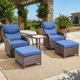 thumbnail image 3 of Bellefurn Outdoor Swivel Rocker Patio Chairs with 6 inch Thick Cushions,Outdoor Swivel Chairs with 2 Ottomans Patio Swivel Glider Chairs,Wicker Outdoor Patio Furniture Set for Porch Balcony Deck, 3 of 12
