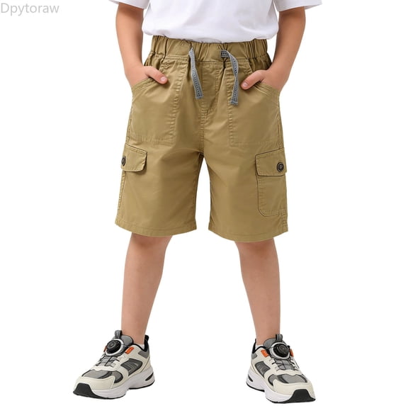 Dpytoraw Boys Casual Shorts, Lightweight Woven Elastic Waist for Summer Yellow Size 3-4 Years
