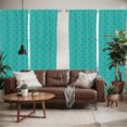 thumbnail image 2 of Ambesonne Teal Window Curtains, Pink Wild Flowers Nature, Each 28" W x 84" L, Teal Hot Pink, 2 of 5
