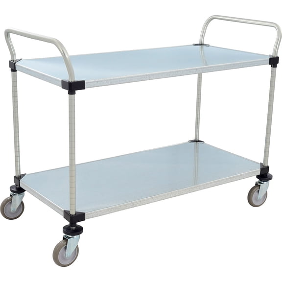 Nexel Galvanized Steel Utility Cart, 2 Shelves, 48x24x38