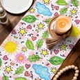 thumbnail image 3 of Children's Day Table Runner 70 Inches, Cartoon Cute Flowers Leaf Pink Plaid Bed Runner Dresser Scarves Tabletop for Indoor Outdoor Parties/Ceremony/Banquet, 13" x 70", 3 of 9