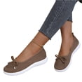 thumbnail image 4 of Domzle Women's Flat Shoes Comfortable Square-Toe Slip on Casual Dress Flats with Arch Support All-Day Standing Shoe Brown, 4 of 7