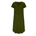 thumbnail image 5 of Jalioing Summer Maxi Dresses for Women Short Sleeve Casual Dress V-Neck Loose T-Shirt Sundress, 5 of 6