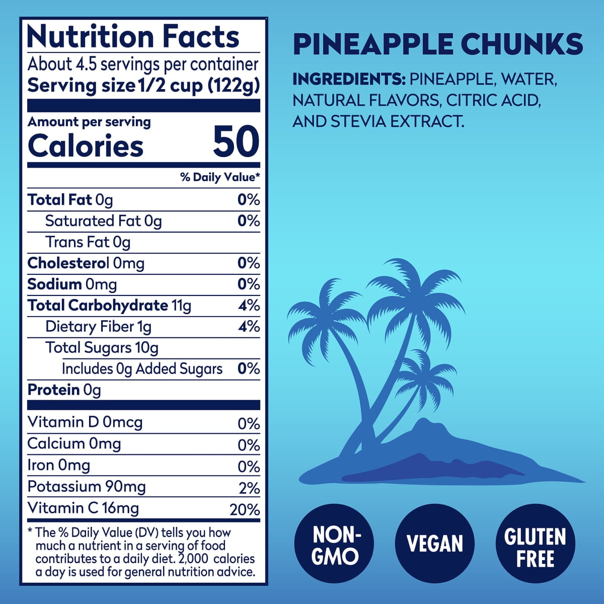 (12 pack) Dole No Sugar Added^ Pineapple Chunks in Water^^, 20 oz Can