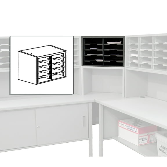 Modular Mailroom Sorter Components to customize your ideal mailroom storage solution. For use by itself, or paired with another Marvel Mailroom item.