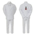 thumbnail image 3 of Baby Boy Christening Formal White Single Breasted Suit Silver Gold Guadalupe on Back Sm-20, 3 of 4