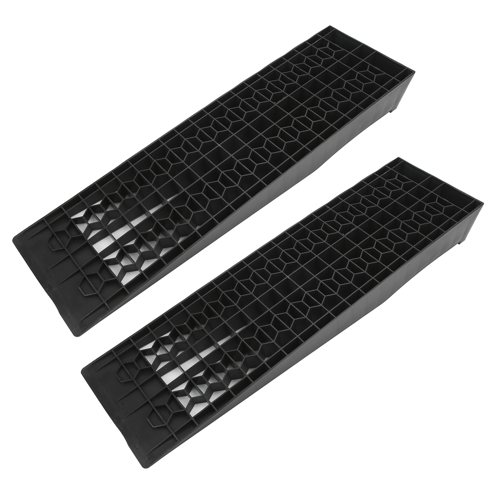 Greensen Low PROFILES Car Ramps,2PCS Ramp Channel Loading Maintenance Anti‑Slip Tool