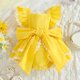 thumbnail image 5 of Gibobby Mamelucos para bebe niña sin mangas de primavera y verano con encaje para niñas recién nacidas(Amarillo, 6-9 Meses), 5 of 5