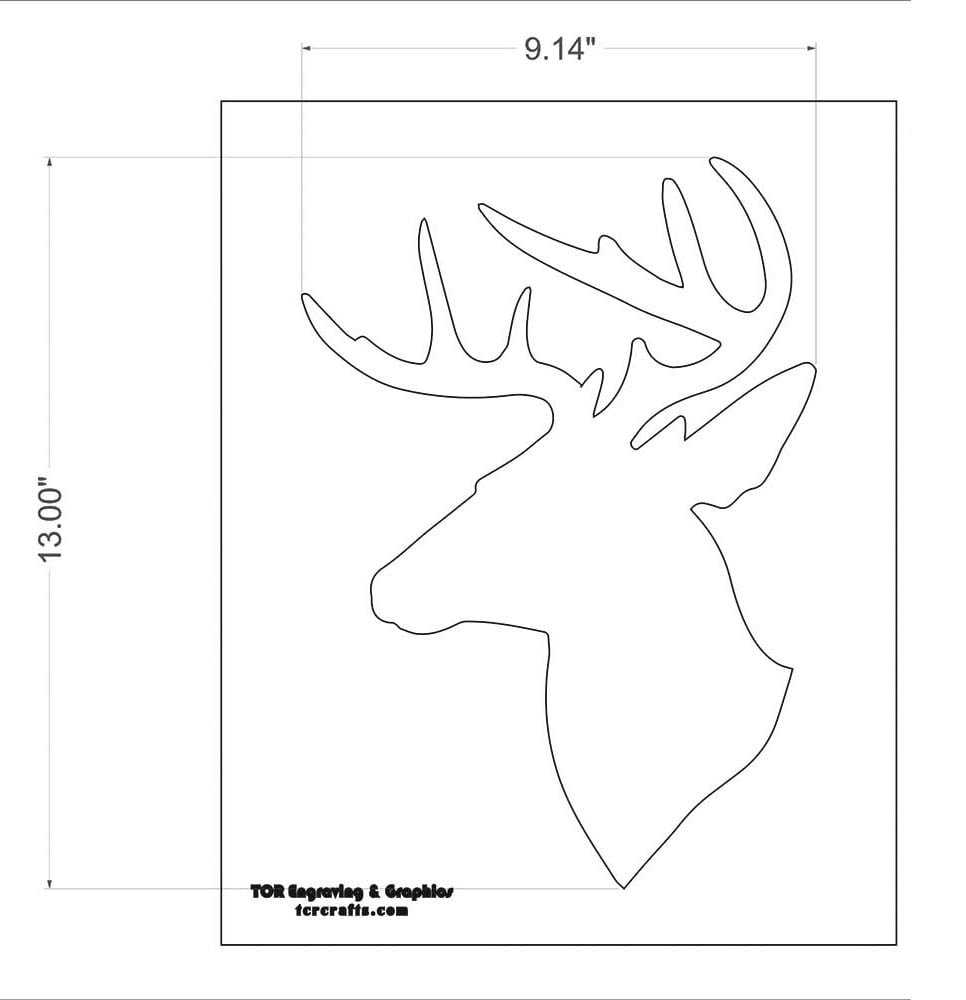 Buck-Deer Head Stencil -S-Mylar 14 Mil 15 buck-deer-head-stencil-s-mylar-14-mil-15-h-x-12-w-painting-crafts-templates-walmart-com