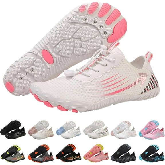Hiking Barefoot Footwear Womens Breathable & Non-Slip Athletic Footwear Wide Toe Beach Water Shoes