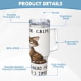 thumbnail image 6 of Funny Cat Lover Gift Cup Insulated Tumbler Stainless Steel Vacuum Travel Mug 40 oz with Handle and Straw Lid, 6 of 7