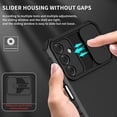 thumbnail image 5 of Cellular Phone Case for Samsung Galaxy A25 5G, Dual Layer Rugged Shockproof Protection, Slide Camera Lens Cover, Stereo Bracket with Kickstand, Black, 5 of 18