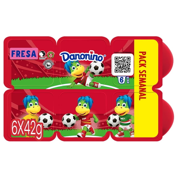 Queso petit suisse Danonino fresa 6 pzas de 42 g c/u