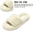 thumbnail image 4 of CHICVOMEY House Slippers for Women Fuzzy Open-Toe with Memory Foam House Shoes Plush Cozy Faux Fur Slippers Indoor Outdoor, 4 of 8