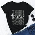 thumbnail image 4 of Scyoekwg Summer Tops for Women Short Sleeve Tunic Shirts Summer Teacher's Day Cute Printed Trendy Short Sleeve Round Neck Loose Lightweight Tops Comfy Casual Tunic Tops Graphic Tees Black L, 4 of 7