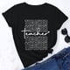 thumbnail image 2 of Camiseta de manga corta con estampado bonito para el día del maestro y cuello redondo suelto a la moda para mujer Pompotops hfajkhk138133, 2 of 7