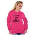 thumbnail image 3 of Treasure Your Chest Breast Cancer Women Crewneck Sweatshirt Brisco Brands S, 3 of 6