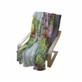 thumbnail image 4 of Fine Art Soft Flannel Fleece Blanket, Unusual Rural Village with Wooden Houses Bushes Impressionism Modern Art Landscape, Cozy Plush for Indoor and Outdoor Use, 60" x 80", Multicolor, by Ambesonne, 4 of 6