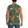 thumbnail image 4 of Fotbe Men's Knitted Woodland Squirrel Print Men's Sleeveless Muscle Tank Tops Casual T-Shirts for Gym Workout Beach-Small, 4 of 8
