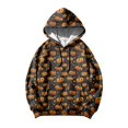 thumbnail image 6 of GrmtClth Hoodies for Men Halloween Scary Pumpkin Bat Ghost Witch Full Print Lightweight Long Sleeve Sweatshirt Khaki 2XL, 6 of 7